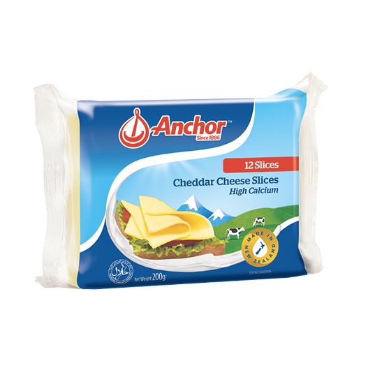 Phô Mai Cheddar Gói 12 Lát Anchor Nhập Khẩu New Zealand 200g