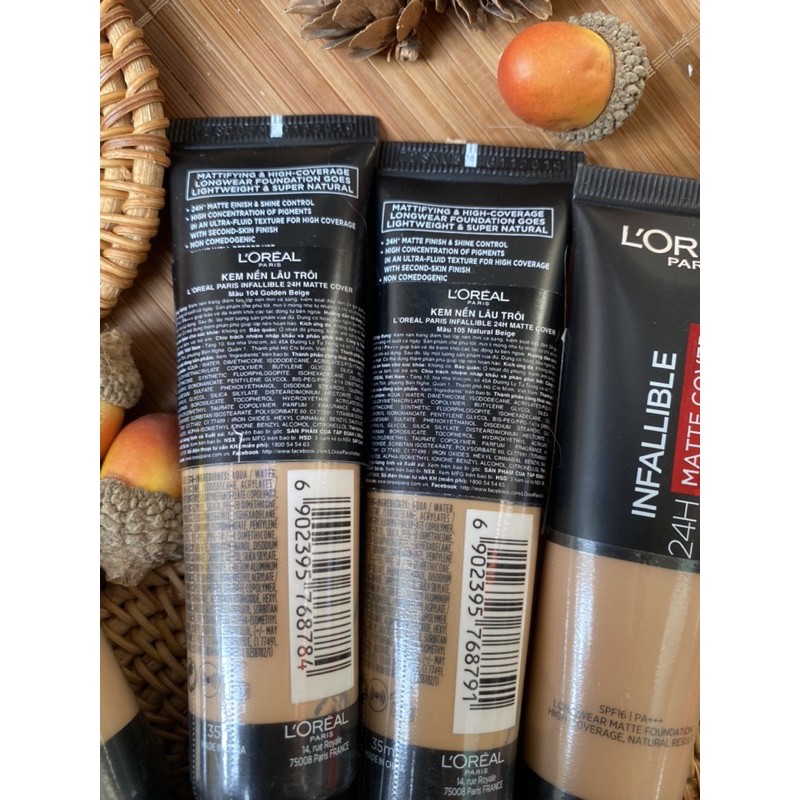 CHÍNH HÃNG Fullsize - Kem nền L’OREAL INFALLIBLE MATTE COVER 24h | BigBuy360 - bigbuy360.vn