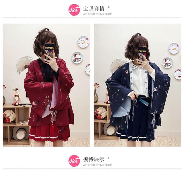 [Order] YAS0517-Áo haori Nhật Bản in hạc giấy | BigBuy360 - bigbuy360.vn