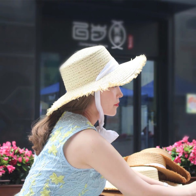 Mũ cói vành to che nắng đi biển- Maben