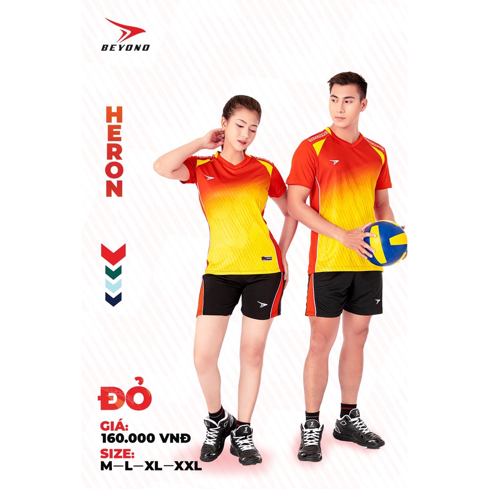 (Sỉ/Lẻ/Đội/CTV triết khấu cao) Bộ quần áo bóng chuyền nam nữ Beyono màu cam vàng