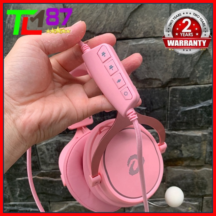 Tai Nghe Gaming LED RGB Có Mic Headphone Chụp Tai DAREU EH925S Hồng - Tai Nghe Nhạc Máy Tính Laptop Game Thủ Có Dây