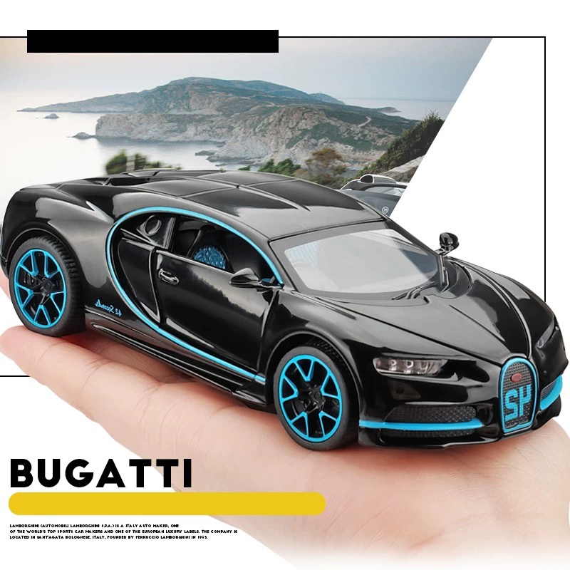 Mô Hình Xe Ô Tô Bugatti Chiron Tỉ Lệ 1: 32 Có Đèn Và Nhạc Và Đèn Bằng Hợp Kim Nhôm Quà Tặng Sinh Nhật Cho Bé Trai