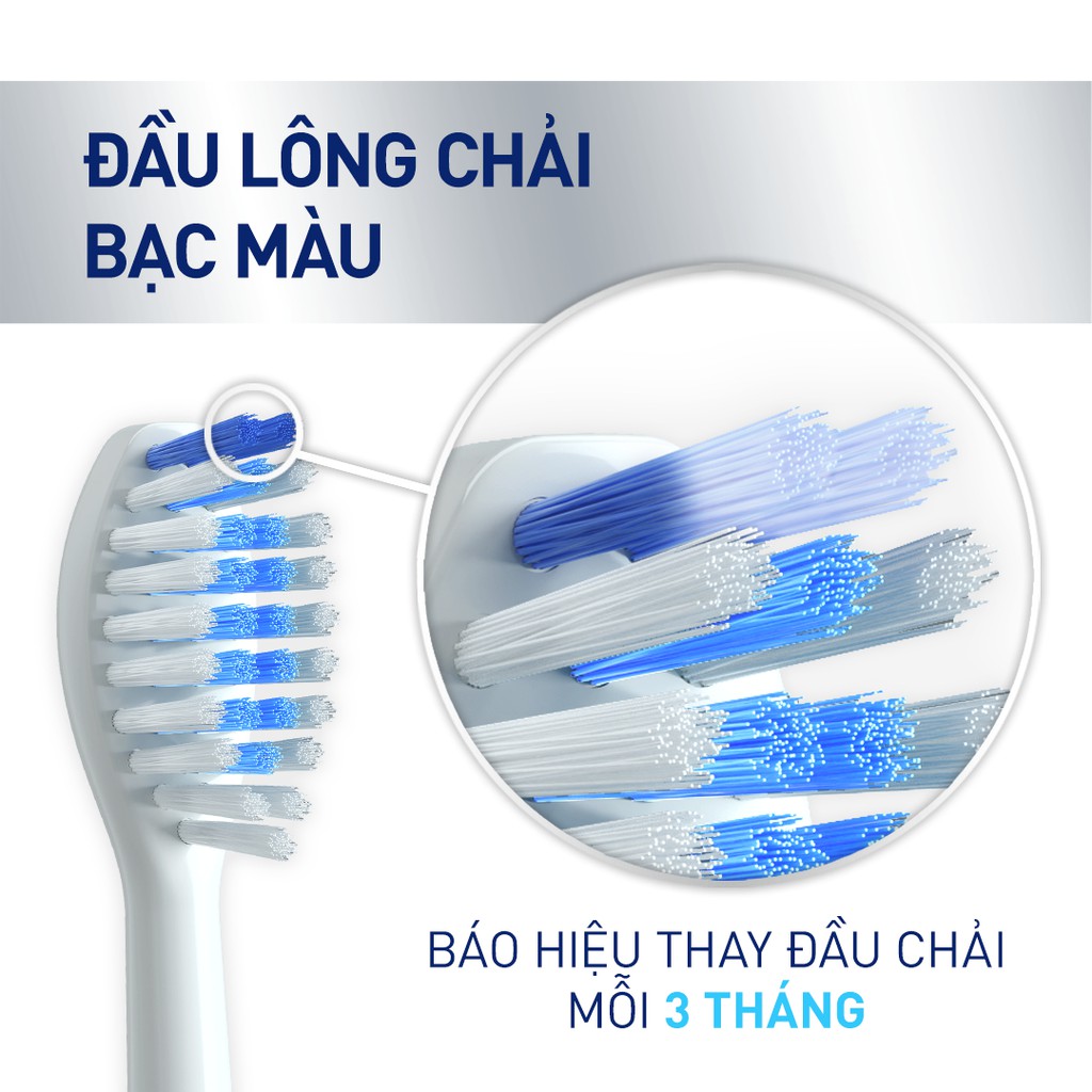 Bộ 2 đầu bàn chải điện P/S - Sạch Sâu Màu Trắng