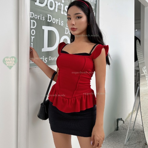 Áo Đan Dây Lưng Chân Váy Ngắn Ôm Body Gợi Cảm Đi Chơi Đi Du Lịch Vải Thun Cao Cấp Sugarbomb.mode