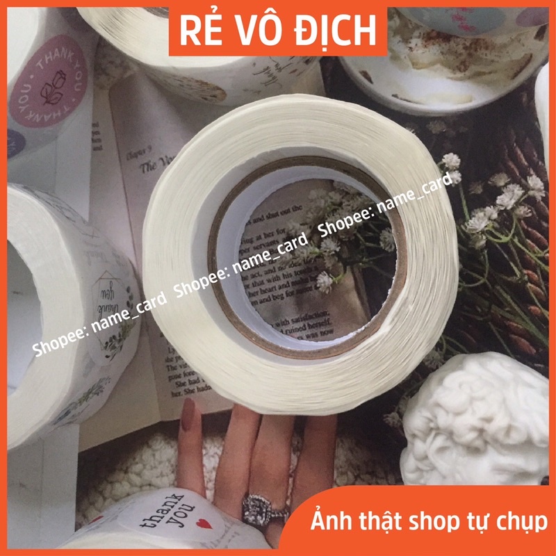 (Combo 500 cái) Tem dán cảm ơn, sticker dành cho shop bán hàng D.04, kích thước 2.5 cm