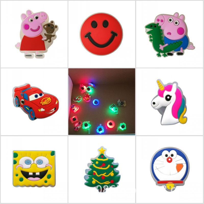 Phụ Kiện Trang Trí Giày Hình Mickey / Jibits / Người Sắt / Croc / Thomas Jibits Phát Sáng Trong Bóng Tối Dễ Thương