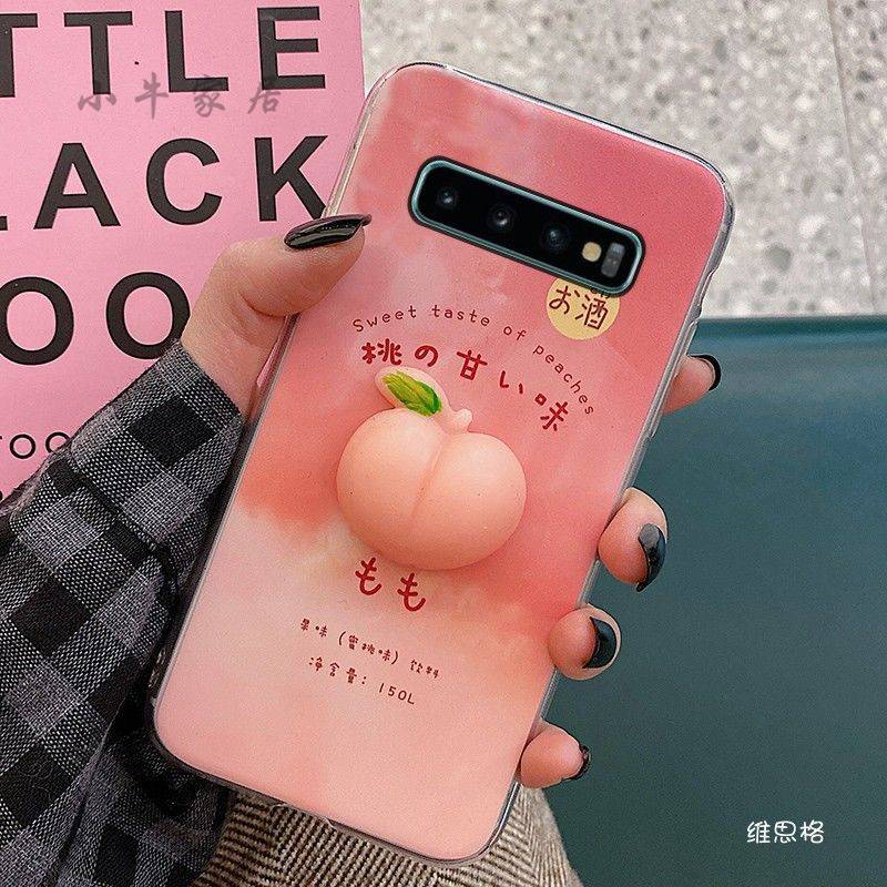 Ốp điện thoại họa tiết quả đào màu hồng cho SAMSUNG NOTE 20 S21/ S20/ NOTE 10+ NOTE 9 NOTE 8