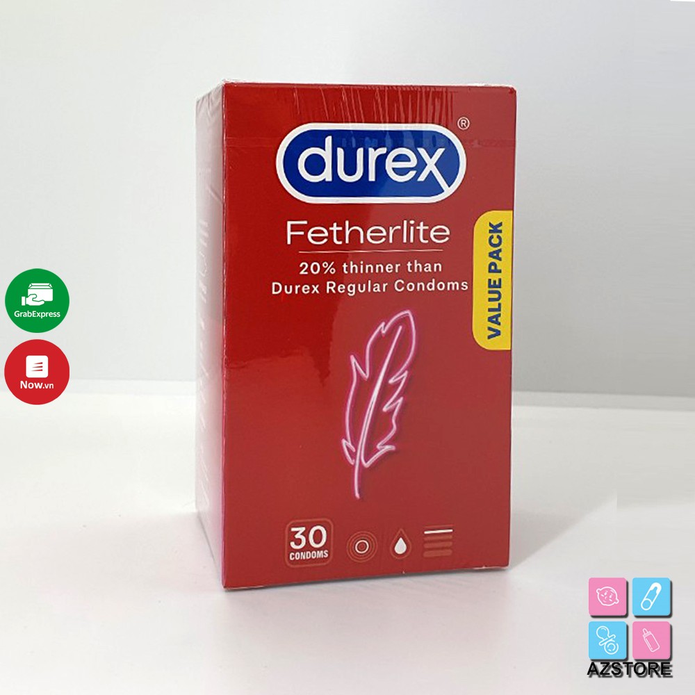Bao cao su siêu mỏng Durex Úc - Durex Fetherlite - Hộp 30 chiếc