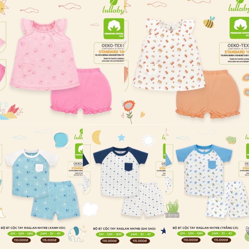 Bộ Cotton Cộc Tay Lullaby 2021