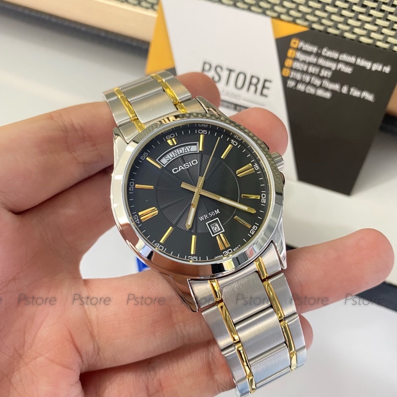 Đồng hồ nam Casio MTP-1381D-1 dây thép