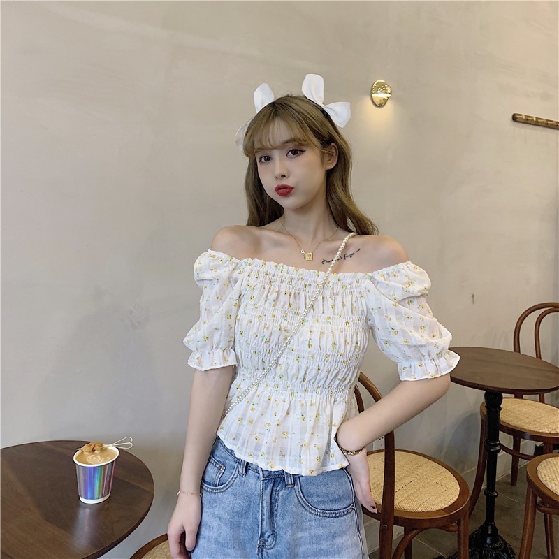 Áo Kiểu Cổ Vuông Tay Phồng In Hoa Xinh Xắn Thời Trang Cho Phụ Nữ | BigBuy360 - bigbuy360.vn