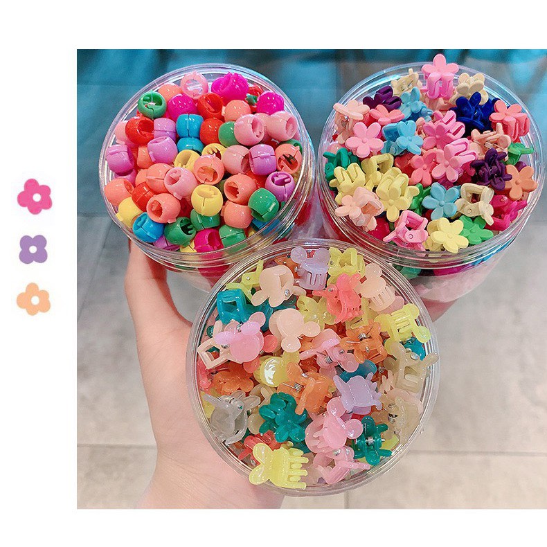 HỘP 100 CHIẾC KẸP TÓC CÀNG CUA MINI XINH CHO BÉ