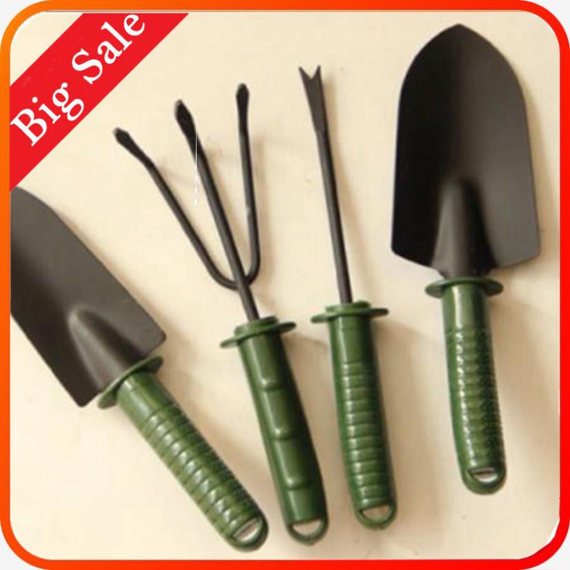 Bộ dụng cụ làm vườn 4 món - thép xanh