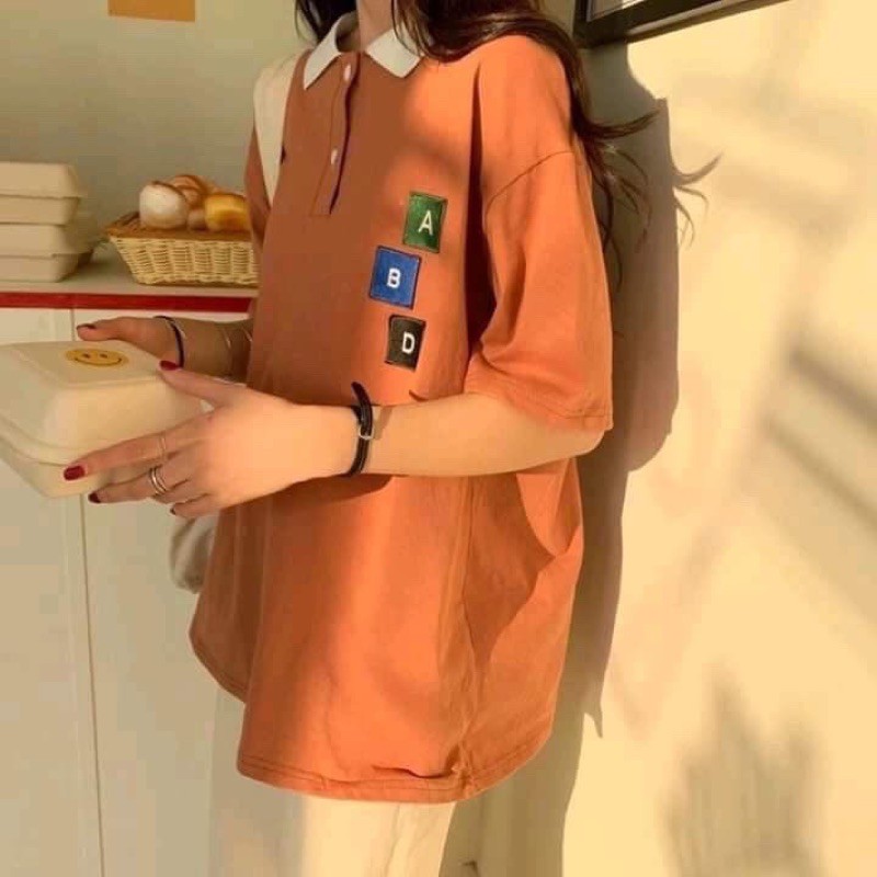 Áo polo phối chữ ABD ulzzang