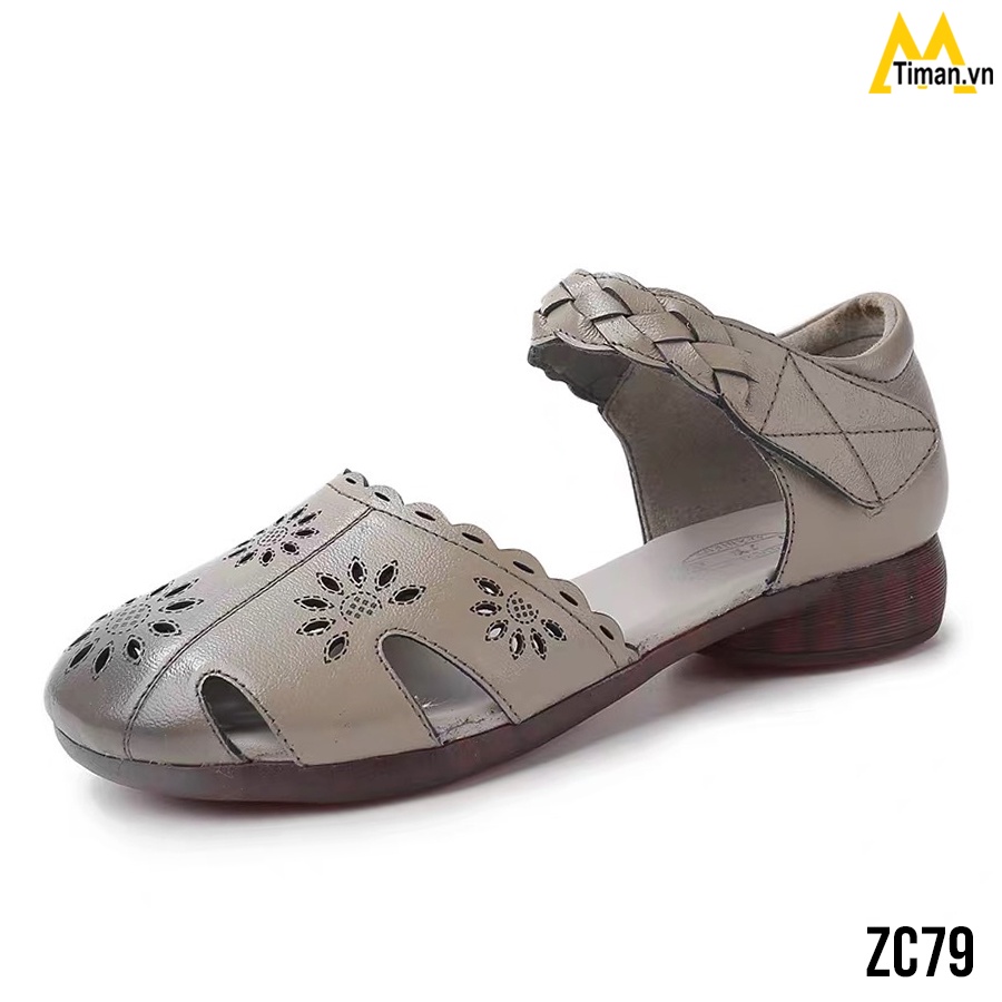 Giày sandal nữ đế bằng TIMAN ZC79 êm chân nhẹ nhàng phong cách bảo hành 1 năm