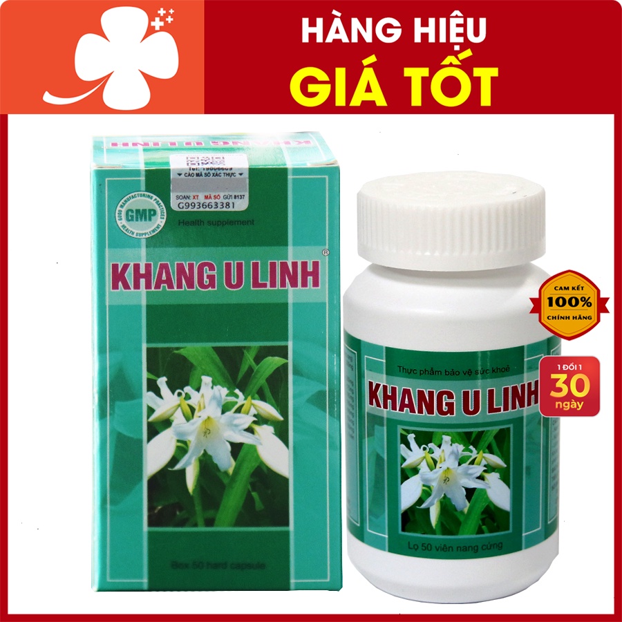 Khang U Linh – Hỗ trợ làm giảm u xơ tử cung, u nang buồng trứng (Lọ 50 viên)