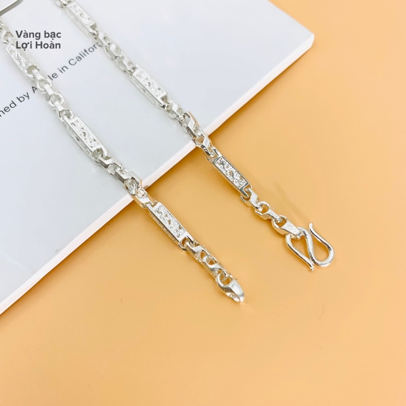 Dây chuyền nam bạc ta nguyên chất hinh rồ.ng, khóa chữ S - trang sức Lợi Hoàn