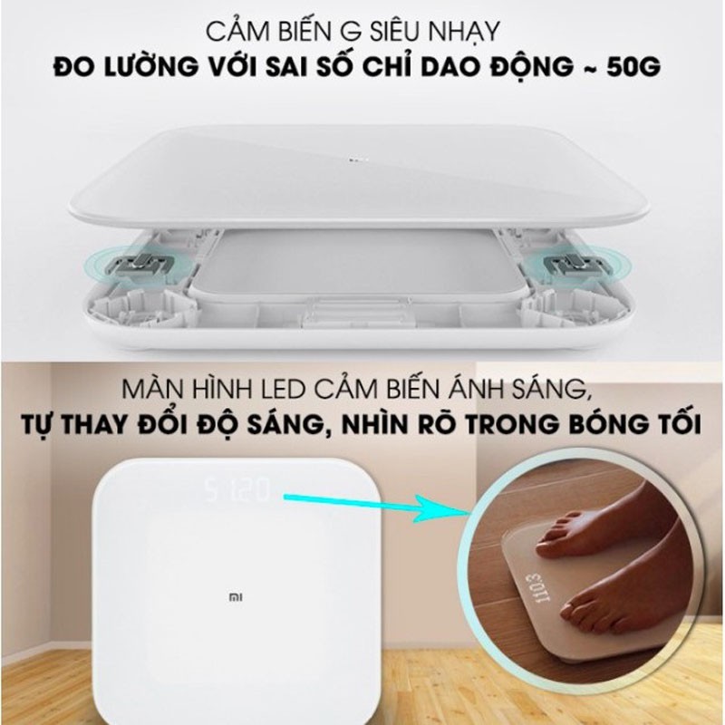 Cân Điện Tử Cân Sức khỏeThông Minh Xiaomi Smart Scale Gen 2  Trợ Lý Sức Khỏe - Hàng Chính Hãng