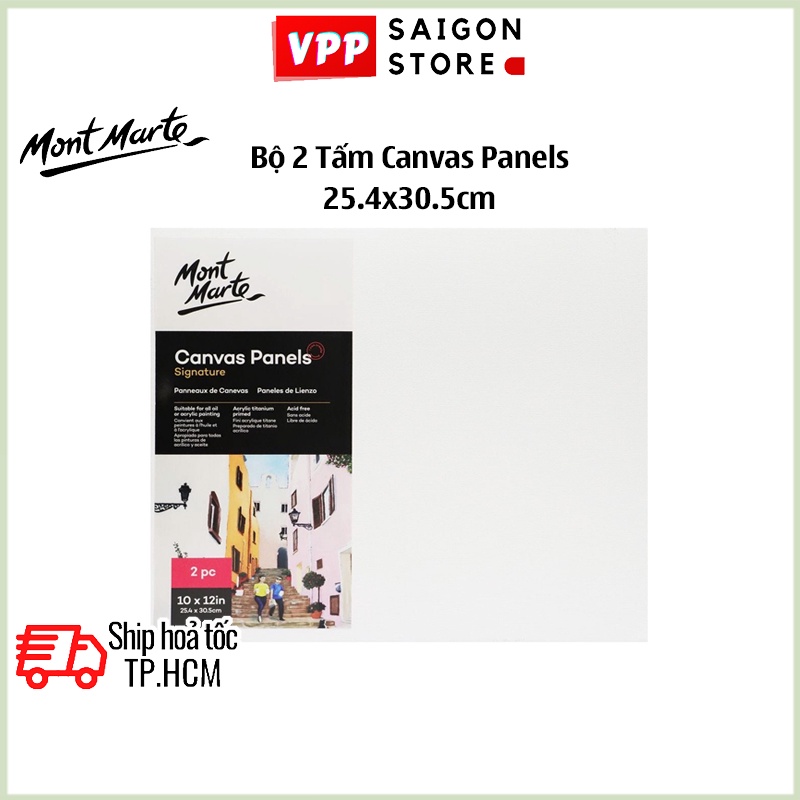 Bộ 2 Tấm Canvas Panels 25.4x30.5cm Mont Marte - CMPL2530 - Canvas Vẽ Tranh, Toan Vẽ Tranh