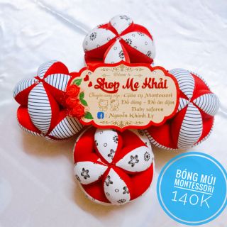 Bóng vải kích thích thị giác kết hợp luyện cơ chân Montessori cho bé 0-6 tháng