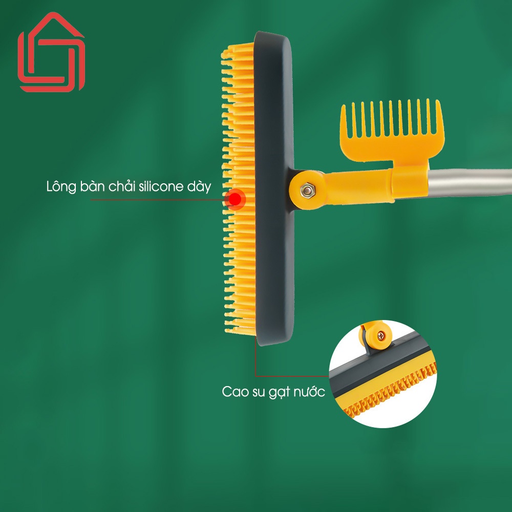 Cây chà sàn nhà tắm tích hợp gạt nước chất liệu silicone chà sạch mọi ngóc ngách