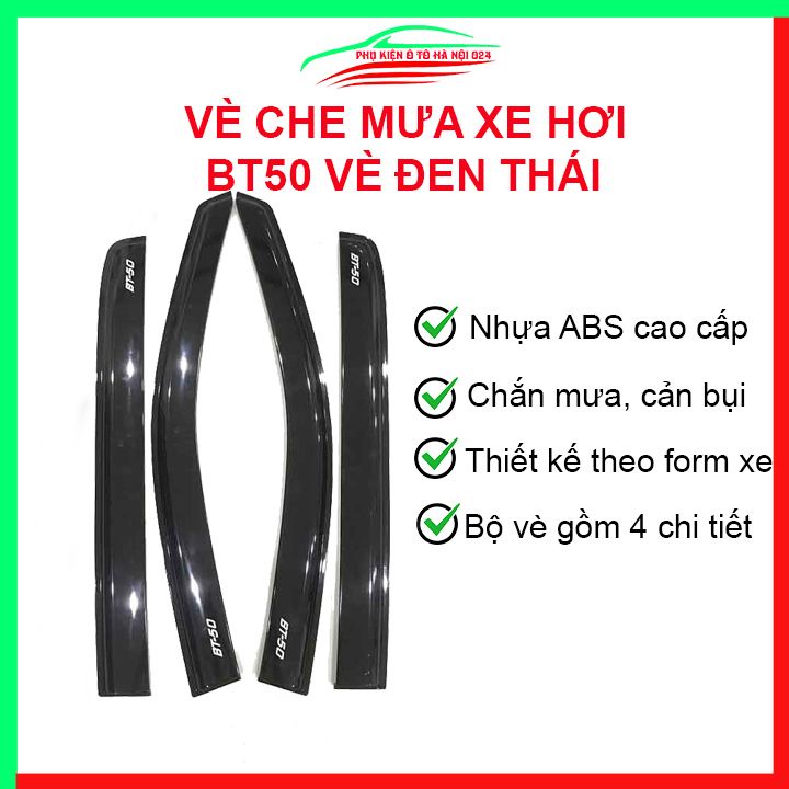 Vè che mưa cho xe ô tô BT50 vè đen bảo vệ trang trí xe