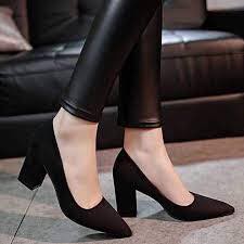 #000A03 Giày cao gót ZARA gót vuông 7P 👠