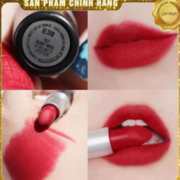 Son Mac Ruby Woo 707 màu đỏ cổ điển siêu sang chảnh