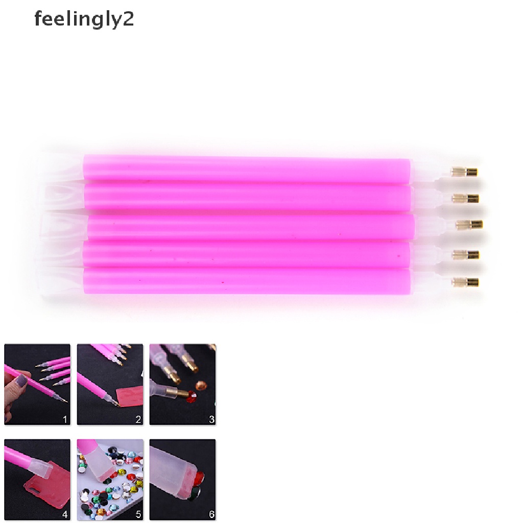 [Hàng mới về] Set 5 bút đính đá trang trí móng 2 đầu tiện dụng