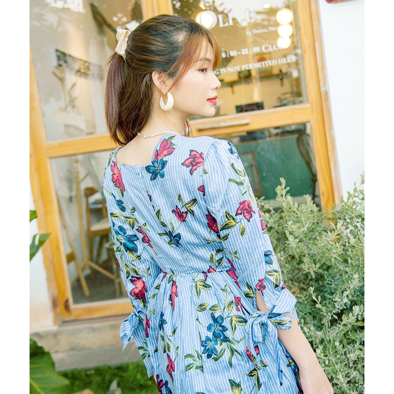Đầm Hoa Babydoll Tay Nơ - AD22001
