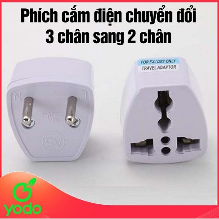 Phích Cắm Điện Chuyển Đổi Từ 3 Chấu Sang 2 Chấu