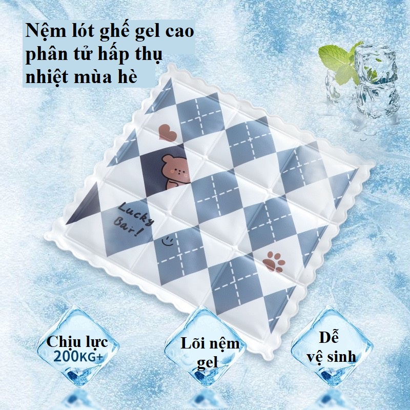 Lót ghế ngồi văn phòng dạng đệm nước hình vuông mát lạnh dễ làm sạch Liminho Shop