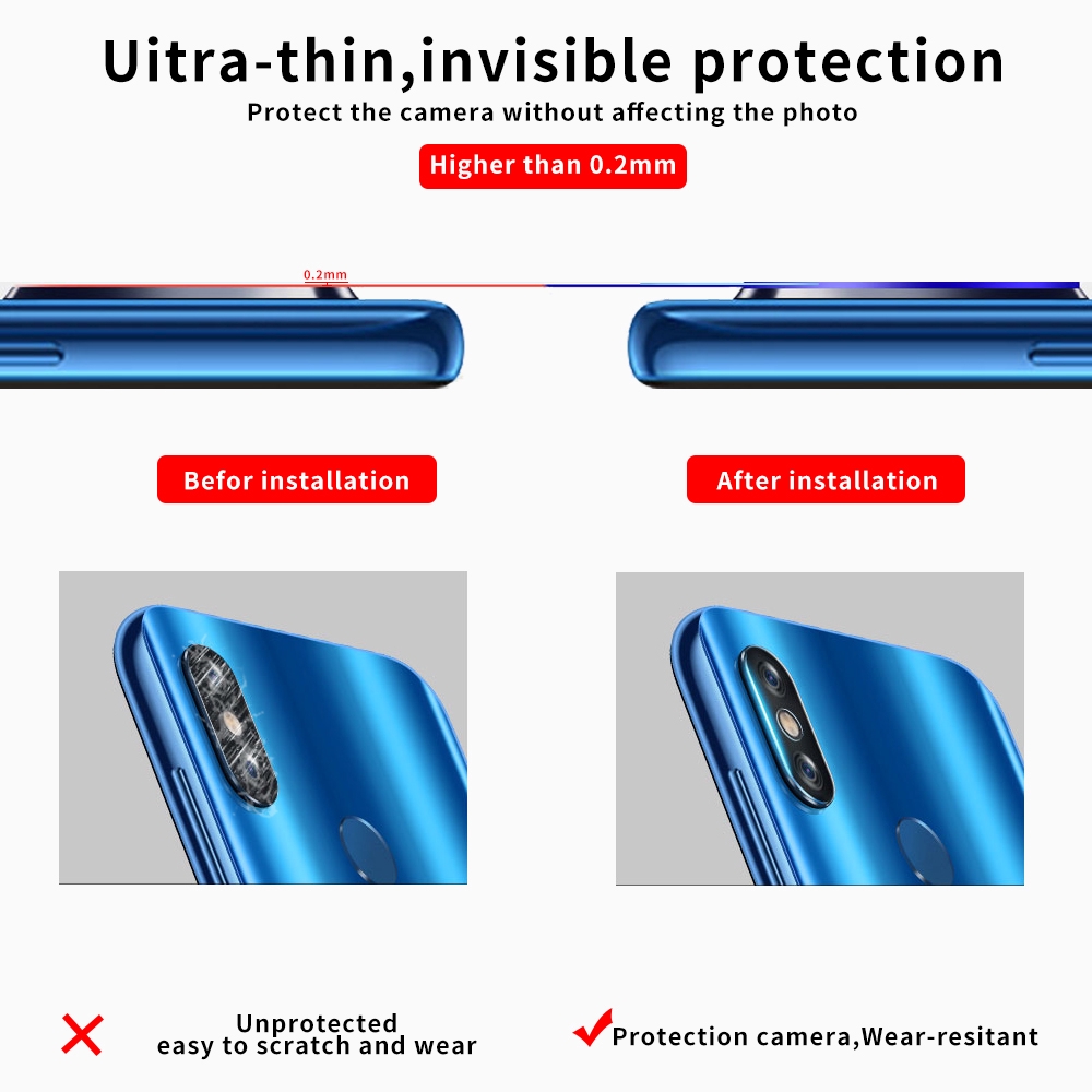 Miếng dán camera lens trong suốt 9D cho điện thoại Xiaomi Redmi K20 CC9 Mi8 Mi9 SE