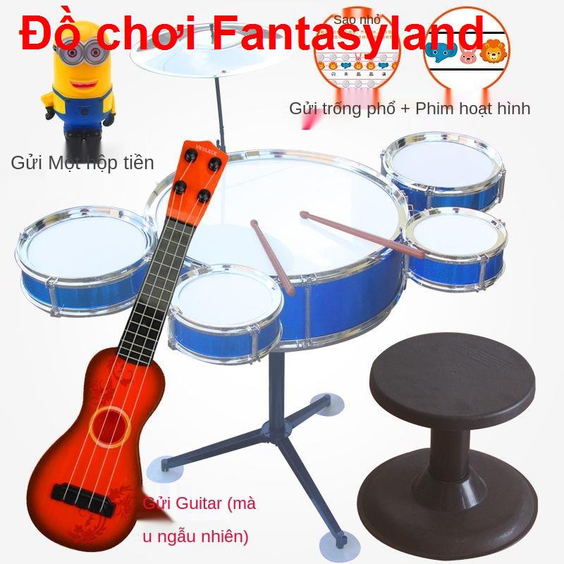 Trống đồ chơi trẻ em lớn cho người mới bắt đầu đánh jazz nhạc cụ guitar câu đố 3 tuổimocbo