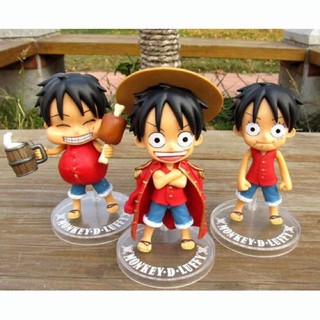 Set 03 Mô Hình Nhân Vật Monkey Luffy Chibi Dễ Thương - 12cm