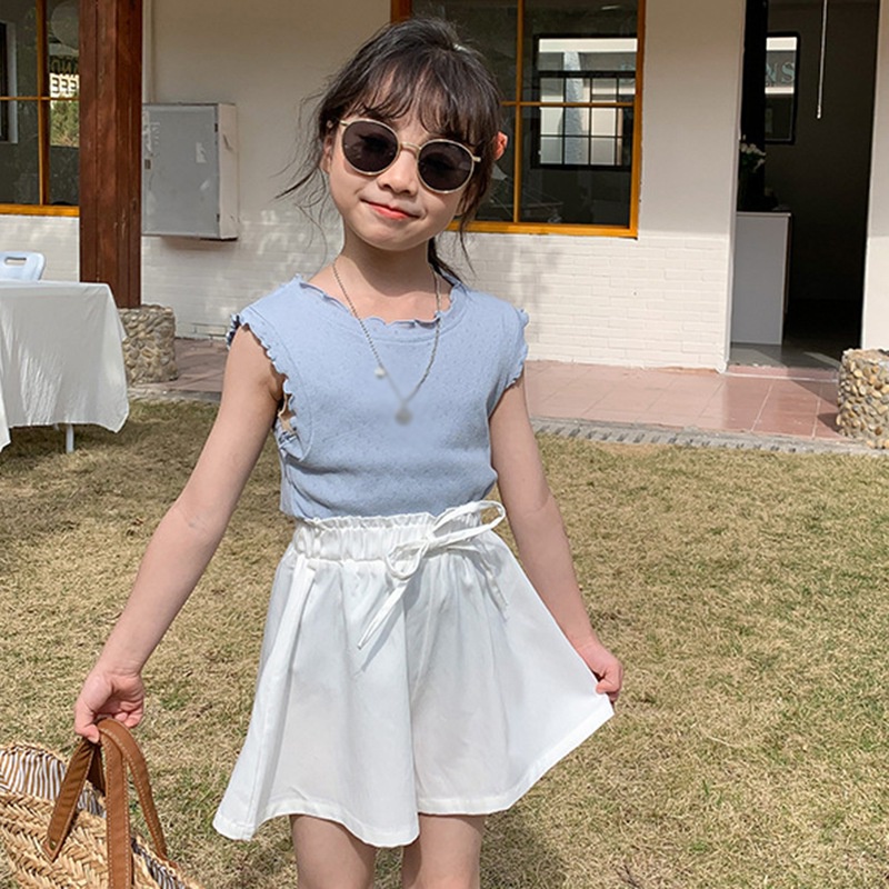 Áo Sơ Mi Không Tay Màu Trơn Thời Trang Mùa Hè Hàn Quốc Dành Cho Bé Gái Se7en