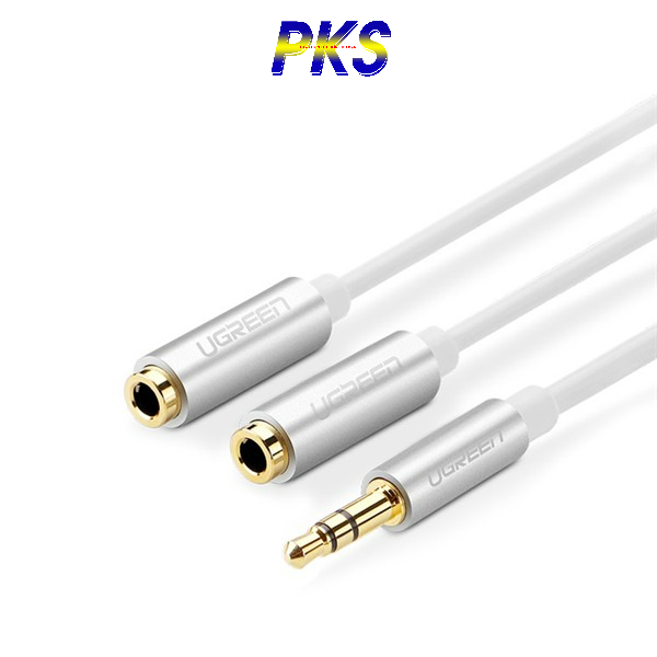 Cáp Audio 3.5mm 1 ra 2 đầu mạ vàng chính hãng UGREEN 10780 cao cấp