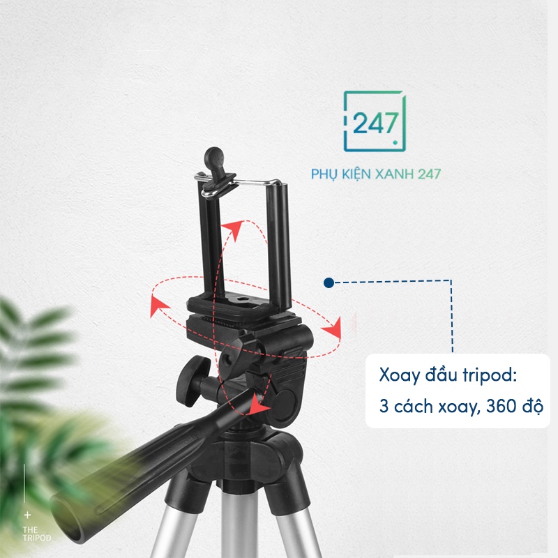 Gậy chụp ảnh 3 chân tripod cao cấp, giá đỡ quay phim, chụp ảnh, livestream chuyên dụng