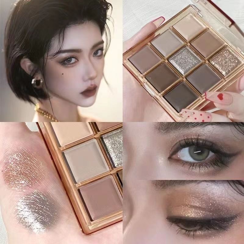 Bảng Phấn Mắt 9 Màu Sắc Tố Ngọc Trai / Lì Trang Điểm Đa Năng