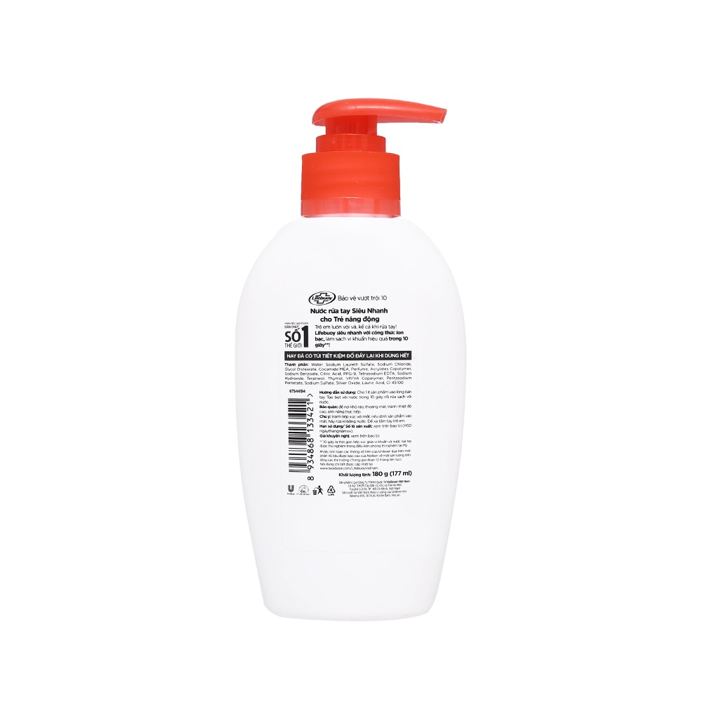 Nước rửa tay Lifebuoy 180g