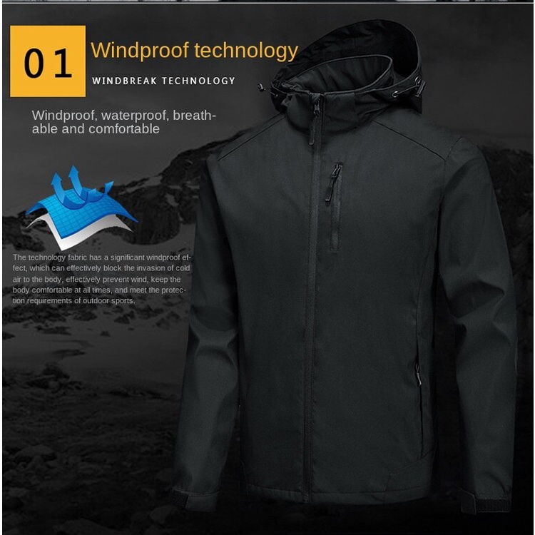 The North Face Áo Khoác Hoodie Màu Trơn Chống Thấm Nước Thời Trang Xuân Thu Cho Nam