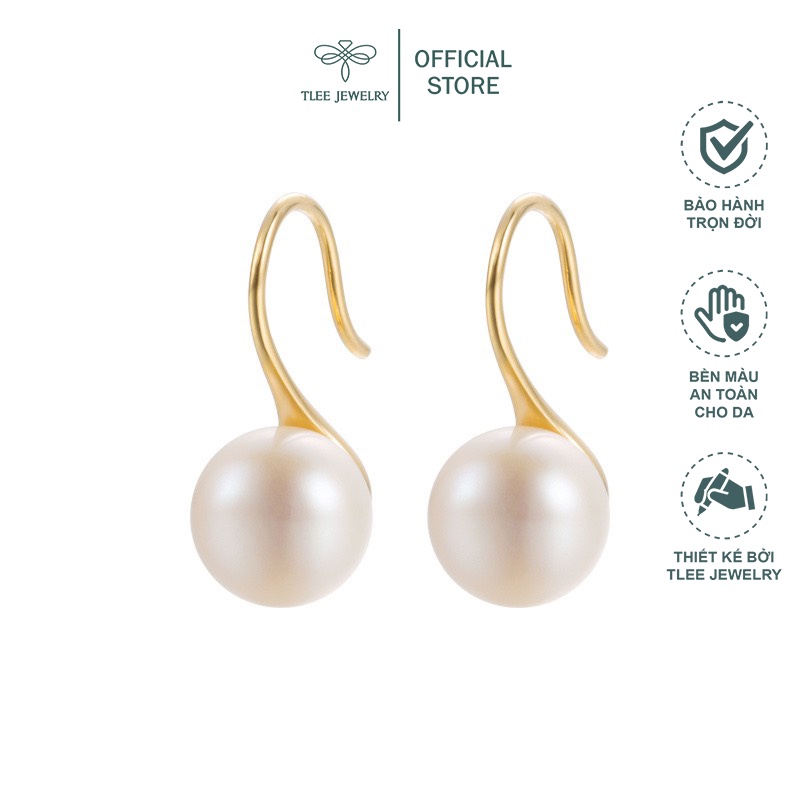 Khuyên tai bạc TLEE ngọc trai nhân tạo móc câu nữ tính TleeJewelry B0128