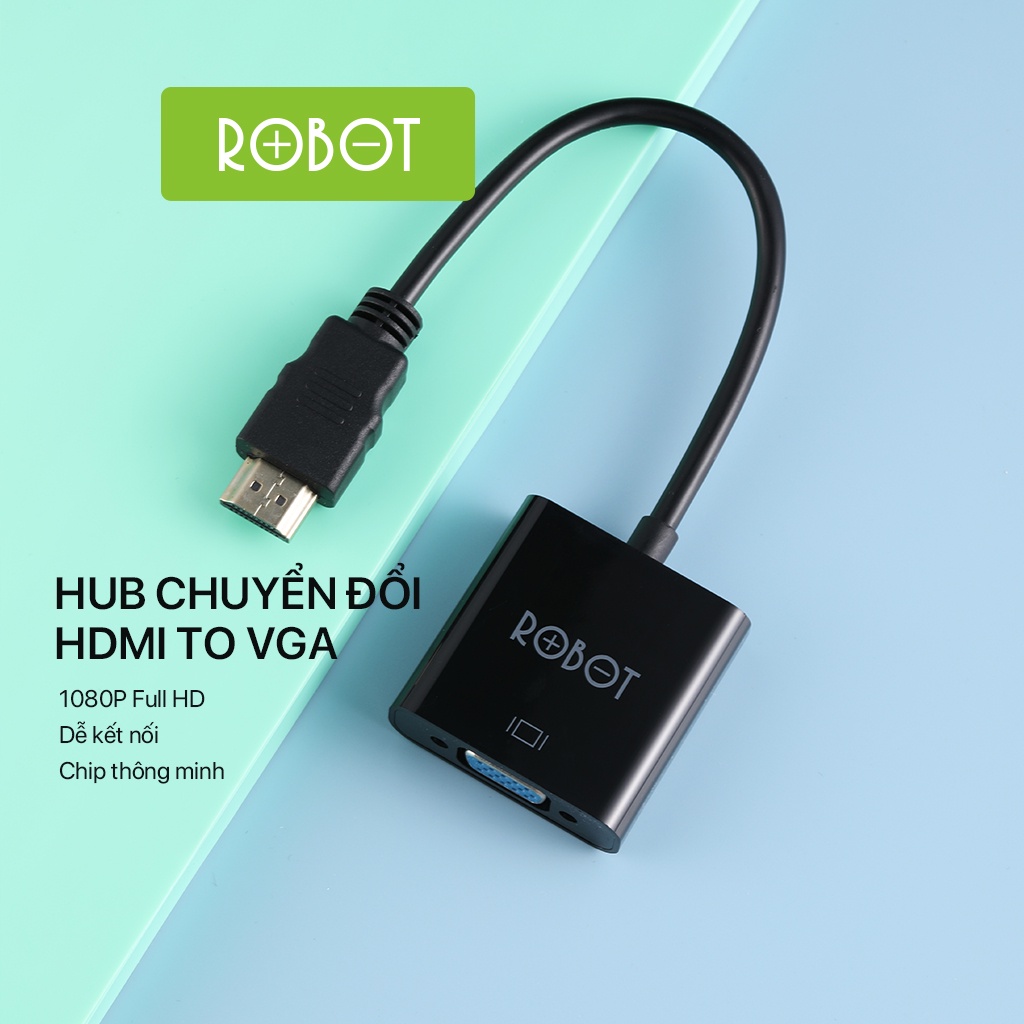 [Mã BMINC50 giảm 10% đơn 99K] Bộ Chuyển Đổi HDMI Sang VGA Robot RHV10 Độ Phân Giải FULL HD 1080P Kết Nối Nhanh Chóng