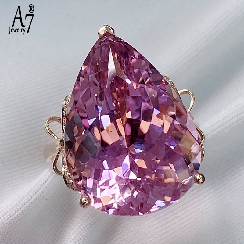 Nhẫn Hở Đính Đá Hình Giọt Nước Và Nơ A7