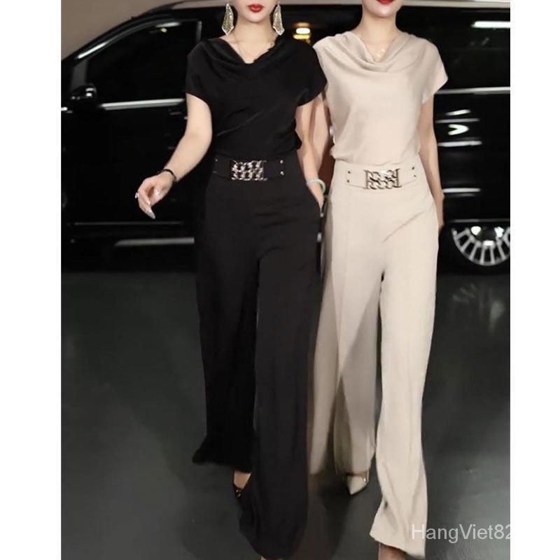 Bộ Áo / Quần Ống Rộng Phong Cách Phương Tây Thời Trang Mùa Hè Cho Nữ 2021