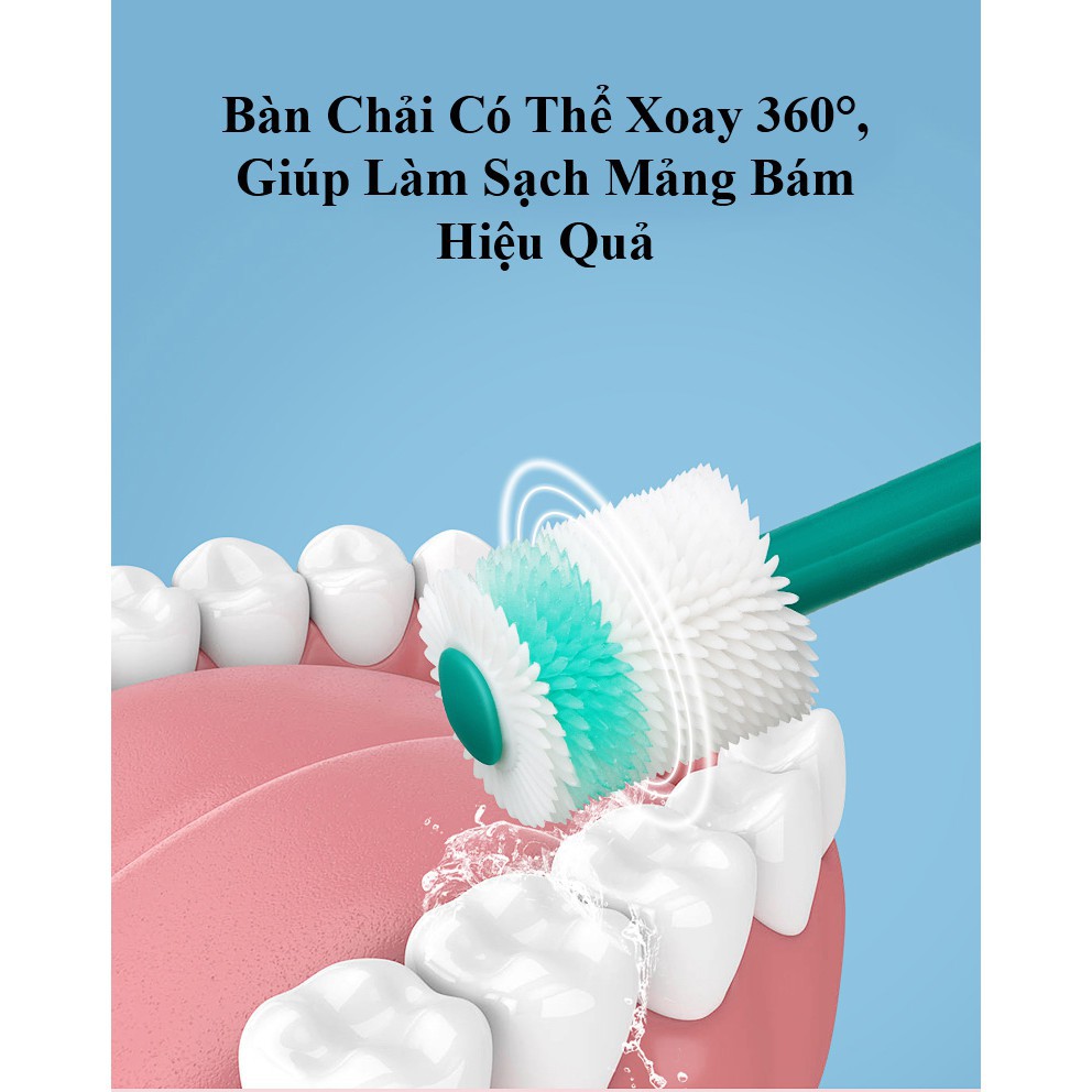 Bàn chải đánh răng cho bé Starry, bàn chải xoay siêu mềm trẻ em - Giúp bé vệ sinh răng miệng hiệu quả