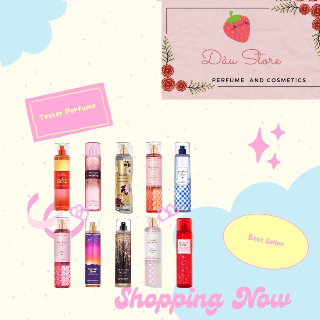 Xịt thơm toàn thân nước hoa Victoria Secret và Bath and Body Works 10ml Ver 5