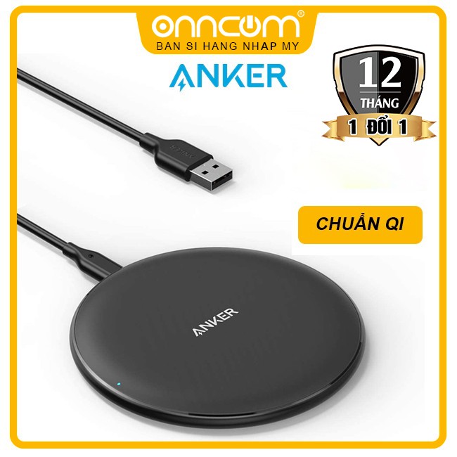 Đế sạc không dây nhanh apple iphone Samsung Xiaomi Anker Wireless Charger QI USB 10W Cao Cấp Nhập Mỹ