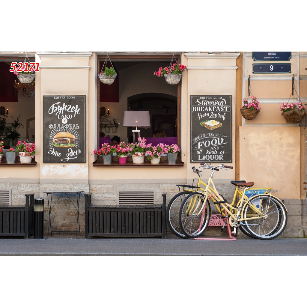 Tranh dán tường vải lụa 3D giành cho Quán Cafe, Trà Sữa, Trang Trí Cửa Hàng